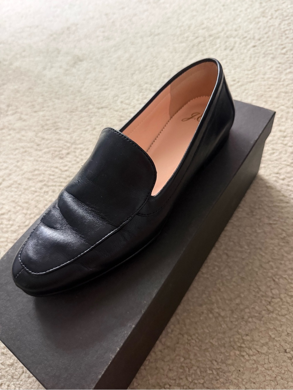 Black Leather Women Smoking Slipper
